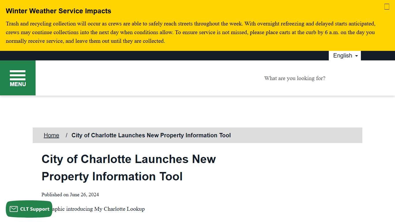 City of Charlotte Launches New Property Information Tool - City of Charlotte